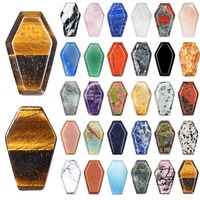 Coffret de 30mm de cristaux sculptés en forme de cercueil, cristaux mystérieux, cabochons de pierres précieuses assorties, cadeau en cristal, décoration d'Halloween