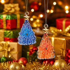 Adornos de <span class=keywords><strong>Navidad</strong></span> de Cristal Rústico Agrietado SUNRISE para Colgar, Base Elegante para Mesa, Figuras Navideñas, ¡Venta Caliente! - Product Image 1