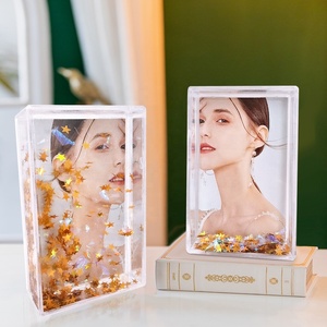 Clear <strong>Plastic</strong> Stand <strong>Picture</strong> <strong>Frame</strong> 2.1*3.4 Glitter Water <strong>Frame</strong> Box for Photo - Product Image 4