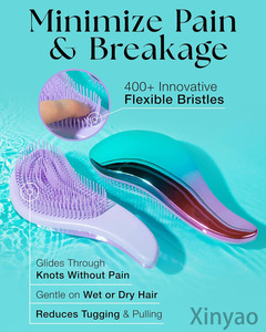 <span class=keywords><strong>Brosse</strong></span> à <span class=keywords><strong>cheveux</strong></span> personnalisée avec logo, <span class=keywords><strong>brosse</strong></span> démêlante douce, <span class=keywords><strong>brosse</strong></span> lissante <span class=keywords><strong>pour</strong></span> <span class=keywords><strong>cheveux</strong></span> humides ou secs avec poils flexibles <span class=keywords><strong>pour</strong></span> femmes, enfants, hommes - Product Image 3