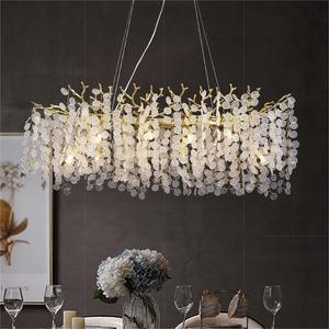 โคมไฟระย้าคริสตัล K9 อลูมิเนียมหรูหราขนาด 39.7 นิ้ว สำหรับตกแต่งบ้าน ห้องนั่งเล่น ห้องรับประทานอาหาร โคมไฟห้อยเพดานเคลือบไฟฟ้า - Product Image 6