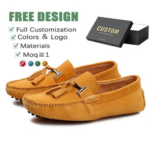 Mocassins décontractés en faux daim pour hommes, grandes tailles 39-48, chaussures paresseuses, faible MOQ, OEM ODM, mocassins de conduite classiques, chaussures bateau avec logo personnalisé - Product Image 1