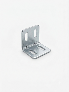 Connecteur d'angle ovale en fer 25x25x32mm, revêtement zinc et peinture poudre, pour meuble, étagère ou table en bois - Product Image 1