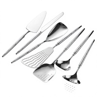 Jianyi – Ensemble d'ustensiles de cuisine miniatures de luxe en acier inoxydable 304 résistant à la chaleur, cuillère de service épaissie et louche à soupe à motif tourbillon