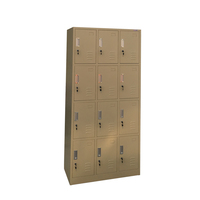 Armoire de rangement personnelle durable à 12 portes, casier multi-compartiments verrouillable, casier en métal pour l'école, la salle de sport, avec serrure à clé