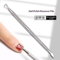 Pousse-cuticules et grattoir triangulaires double-tête en acier inoxydable pour le gel de vernis à ongles et l'élimination des cuticules – Vente en gros