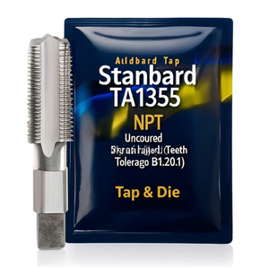 Macho de roscar estándar TA1355 NPT sin recubrimiento, de dientes rectos para orificios ciegos, tolerancia B1.20.1 - Product Image 2