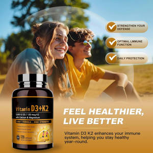 OEM Private Label Vitamine <span class=keywords><strong>D3</strong></span> en K2 <span class=keywords><strong>10000</strong></span> IE Volwassenen Immuunondersteuning & Verbeterde Botdichtheid Calcium Magnesium Zink 120 Capsules - Product Image 3