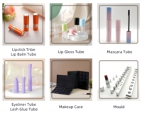 Tube à lèvres carré magnétique en aluminium effet miroir de luxe, personnalisable OEM, rechargeable, étui pour baume à lèvres, emballage cosmétique, impression UV