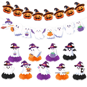 Halloween Ghost Honeycomb <b>Table</b> Decor 18cm Paper Reusable Indoor Party Decoration - Product Image 4