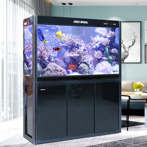 <span class=keywords><strong>Aquarium</strong></span> en verre haut de gamme avec meuble de rangement, <span class=keywords><strong>éclairage</strong></span> LED et système de cascade silencieux pour salon - Product Image 1