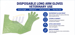 Guantes Desechables WANJIA para Palpación Rectal, Impermeables, Ecológicos, con <span class=keywords><strong>Aislamiento</strong></span> <span class=keywords><strong>de</strong></span> Bacterias y Puño Elástico para Uso en Granjas Ganaderas - Product Image 3