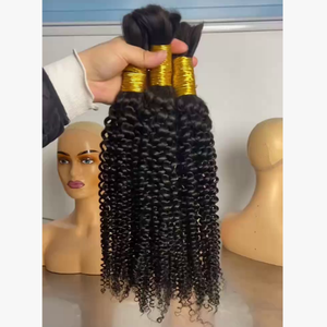 Capelli Umani Brasiliani Kinky Bulk 100% Originali, Capelli Umani Vergini 100% da Ragazza Molto Giovane, Capelli Umani Kinky Bulk per Intrecciare - Product Image 1