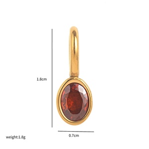 Acier inoxydable Cristal Cube Géométrie Opale 18k Or Perle Pierre Naturelle Ovale Pierre de Lune Pierre Précieuse Designer Diy Collier Pendentif - Product Image 5