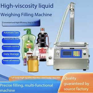 Machine de remplissage automatique de liquides (miel, huile comestible, pâte) en bouteilles avec <span class=keywords><strong>pompe</strong></span> à engrenages et pesage manuel - Product Image 3