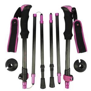 5 sections <span class=keywords><strong>Ultra</strong></span> léger 100% fibre <span class=keywords><strong>de</strong></span> carbone EVA poignée pliable bâtons <span class=keywords><strong>de</strong></span> Trekking <span class=keywords><strong>marche</strong></span> <span class=keywords><strong>nordique</strong></span> randonnée bâton <span class=keywords><strong>de</strong></span> course - Product Image 5