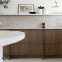Table d'îlot de cuisine CBMmart avec armoires de rangement pour armoires modulaires personnalisées en bois de noyer