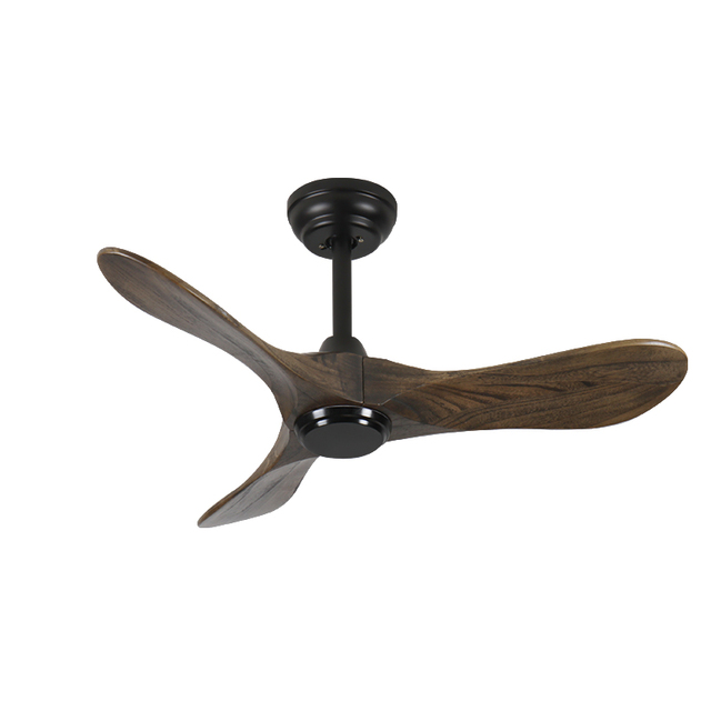 Wood Ceiling Fan with Remote Control No Lights,Modern Reversible BLDC Motor Indoor Outdoor 3 Blades Ceiling Fans for Patio
