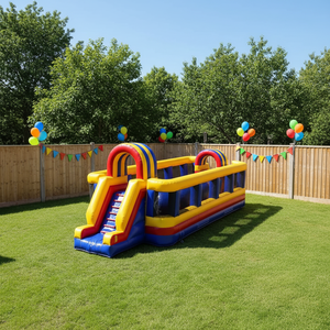 Pista <span class=keywords><strong>de</strong></span> Obstáculos Inflable <span class=keywords><strong>de</strong></span> Alta Calidad para Niños, Juego <span class=keywords><strong>de</strong></span> Carreras Inflable, Desafío Wipeout, Inflable Big Baller para Niños y Adultos - Product Image 1