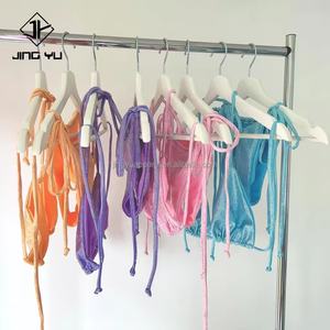 Bikini métallique à paillettes réfléchissantes brillantes en nylon 58% fil argenté 16% élasthanne 26% tissu de maillot de bain lurex personnalisé - Product Image 3