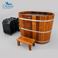 Bain froid en bois de qualité commerciale avec refroidisseur d'eau, spa extérieur, bain de glace pour hôtel, complexe hôtelier, centre de bien-être
