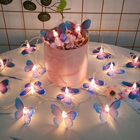 Guirlande lumineuse LED papillon romantique pour la Saint-Valentin, décoration pour mariage, dîner de Noël, chambre à coucher, rendez-vous, Luces Navideas