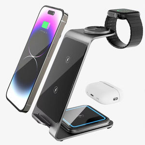 Chargeur de téléphone portable de bureau OEM sans fil 3in1 <span class=keywords><strong>Qi</strong></span> 15W support de charge rapide de téléphone portable pour écouteur de montre intelligente - Product Image 1