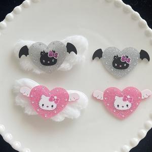 Charmes en résine Sweet Cool Y2k <span class=keywords><strong>Demon</strong></span> Kt Cat Love Heart, chaton à ailes blanches, bricolage, artisanat, décorations, accessoires pour téléphone portable, accessoires pour cheveux - Product Image 1
