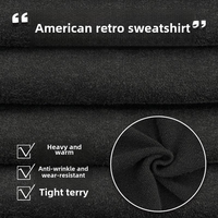 Sweat à capuche épais personnalisé en tissu éponge, style vintage américain, marque de mode, col rond délavé à la cire, mode homme rétro
