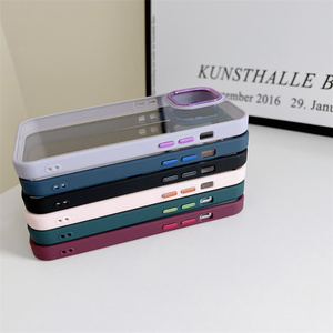 <span class=keywords><strong>3</strong></span> en 1 cubierta de marco de lente de Metal acrílico transparente fundas de teléfono móvil para iPhone <span class=keywords><strong>15</strong></span> 14 13 12 11 Pro Max Xs Xr cubierta trasera transparente - Product Image 3
