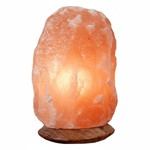 Premium quality natural <b>rock</b> salt <b>lamp</b> with floral love patterns radiating soft glow and natural calmness. - Product Image 1