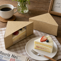 Boîte à sandwich triangulaire auto-élevante en kraft écologique, emballage jetable pour boulangerie à emporter sans impression personnalisée