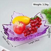 Plateau à fruits en cristal K9 de qualité supérieure, feuille d'érable, verre transparent vert, plateau décoratif pour collations, décoration de table à domicile, cadeau d'affaires pour mariage