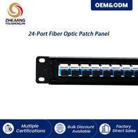 Panneau de brassage fibre optique 24 ports 19'' pour montage en rack, compatible LC SC, type tiroir coulissant, obturateur anti-poussière séparé, Plug-and-Play
