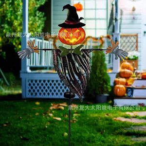Lampe Solaire Citrouille en Fer Effet Effaroucheur d'Oiseaux pour Décoration Extérieure de Jardin d'Halloween - Product Image 2