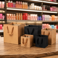 En stock, logo personnalisé, 200 pièces, sacs shopping en papier kraft carrés 25x25x25cm pour emballages de gâteaux, de fleurs et de boutiques