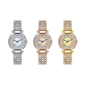 NW1393 orologi da donna di moda orologi da polso da donna orologi al quarzo in acciaio con diamanti creativi bracciali orecchini con collana 4 pezzi - Product Image 5