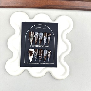 Automne <span class=keywords><strong>hiver</strong></span> 24 pièces européen américain haut de gamme à la main français manucure patchs pour les doigts blanchissant les ongles artificiels - Product Image 4