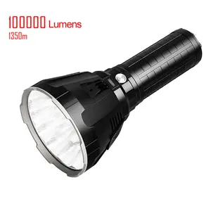 Xhp70 đèn pin có thể sạc lại dẫn chiến thuật đèn pin Torch tìm kiếm ánh dài phạm vi khoảng cách không thấm nước cao lumens 100000 1350M