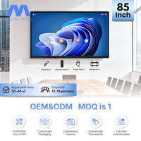 Tableau blanc interactif tout-en-un MIDA 85 pouces avec écran tactile, moniteur intelligent 4K, système informatique 20 points tactiles, double système, caméra intégrée