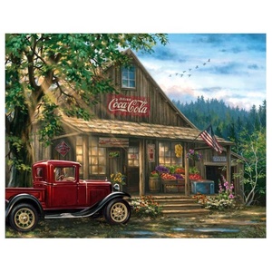 Ever Moment Pintura de Diamantes 5D DIY Mosaico Cuadrado Completo Hecho a Mano <span class=keywords><strong>Chalet</strong></span> Coche Árbol S2F2297 - Product Image 1
