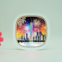 Lampe en papier sculpté 3D à effet de lumière et d'ombre, motif géométrique moderne, faite à la main, cadeau commémoratif de Pékin, Dropshipping