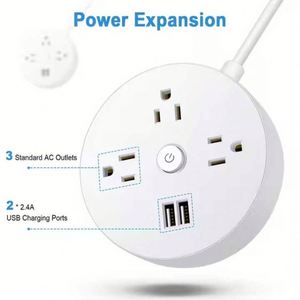 Regleta inteligente para el hogar, cable de extensión portátil, cargador de teléfono USB, 2 puertos USB, enchufe estadounidense, impresión digital, inalámbrico, ecológico - Product Image 2