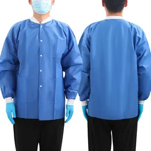 Unisex di alta qualità XL XXL 3XL SMS SMMS camice da laboratorio medico infermiere da lavoro uniforme all'ingrosso