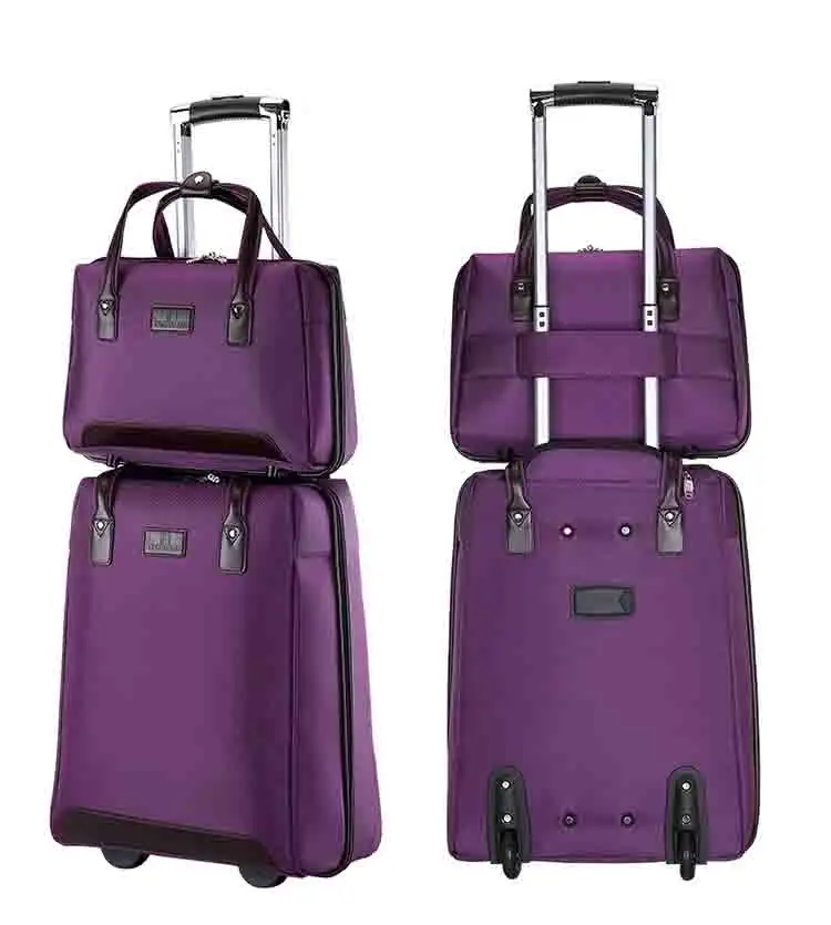 ホットで拡張可能な軽量スーツケースセットトラベルセットには、小さなケース付きのオックスフォードトラベルラゲッジの20インチキャリートートバッグが含まれています