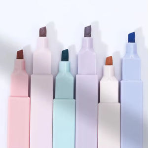 OEM Custom Low Moq <strong>Highlighter</strong> Rectangular Marker Cheap Macaron Pastel Colors <strong>Highlighter</strong> Pen Set - Product Image 1