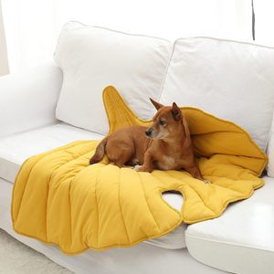 Ginkgo Leaf Dog Mat Polyester Fiber Fill Bolster Shape Pet Seat Cushion For Dog Summer <b>Cooling</b> <b>Pad</b> All Seasons Use - Product Image 3