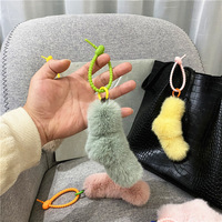 Porte-clés en peluche coloré, mignon, anti-stress, avec nœud torsadé, décoration de sac en peluche, vente en gros et personnalisation disponibles