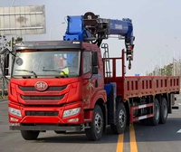 Grue montée sur camion 8x4 16T, grue hydraulique télescopique robuste, grue de chantier certifiée CE, grue de levage de matériaux de construction