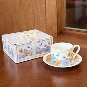 Tazza per Colazione di Alta Qualità con Bordo Arrotondato, Set Economico di Tazze e Piattini in Ceramica Dipinta Sottosmalto - Product Image 2